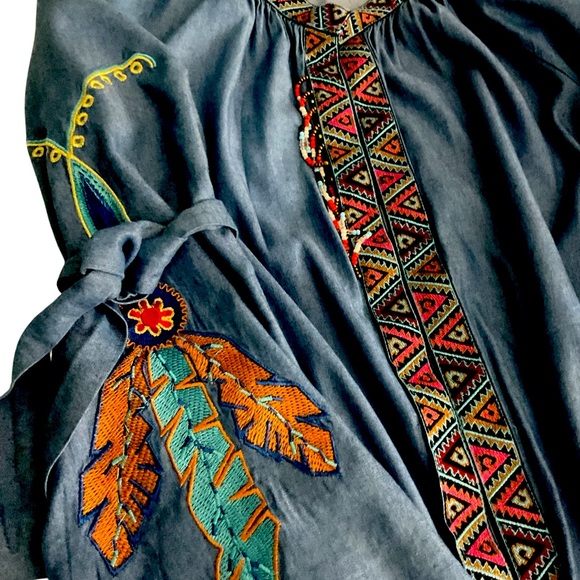 NWOT | BOHEMIAN | BEACH COVER UP | FABRIC SOFT JEANS | SIZE ALL FIT - Picture 14 of 16